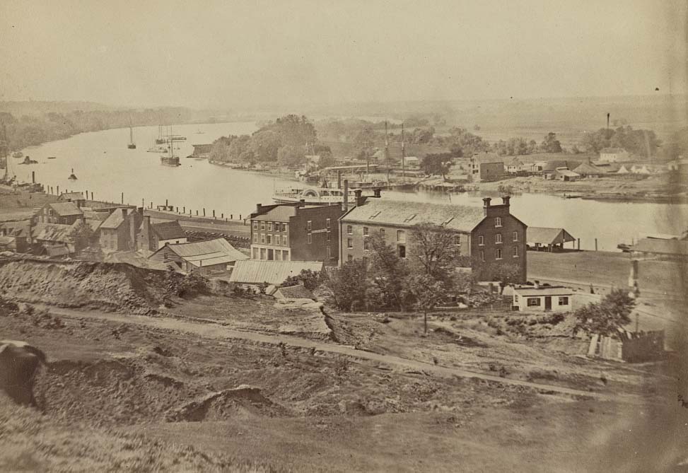 View of James River at Rocketts, Richmond, 1865