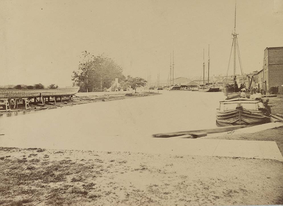 View on the canal docks, Richmond, Virginia, April, 1865