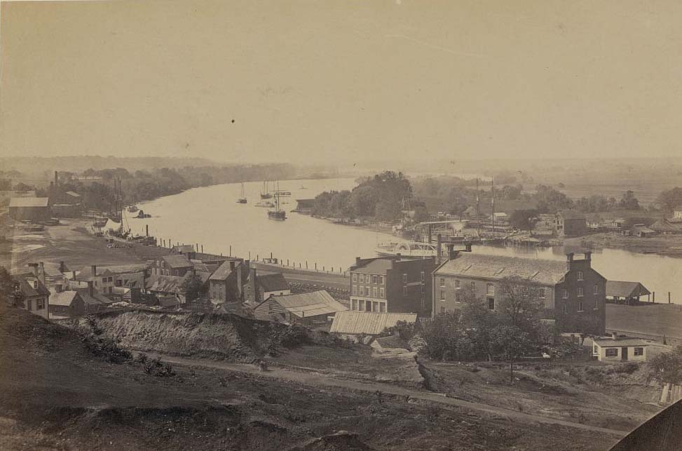 View of "Rocketts" & James River, Richmond, 1863