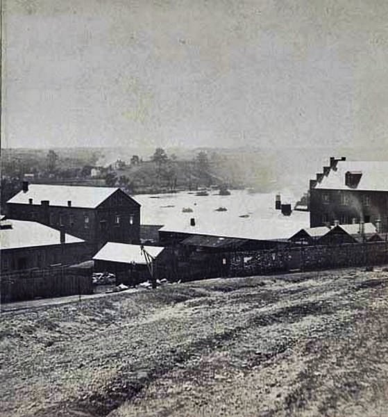 The Tradegar Iron Works, a major producer of cannons for the Confederacy during the war, 1860