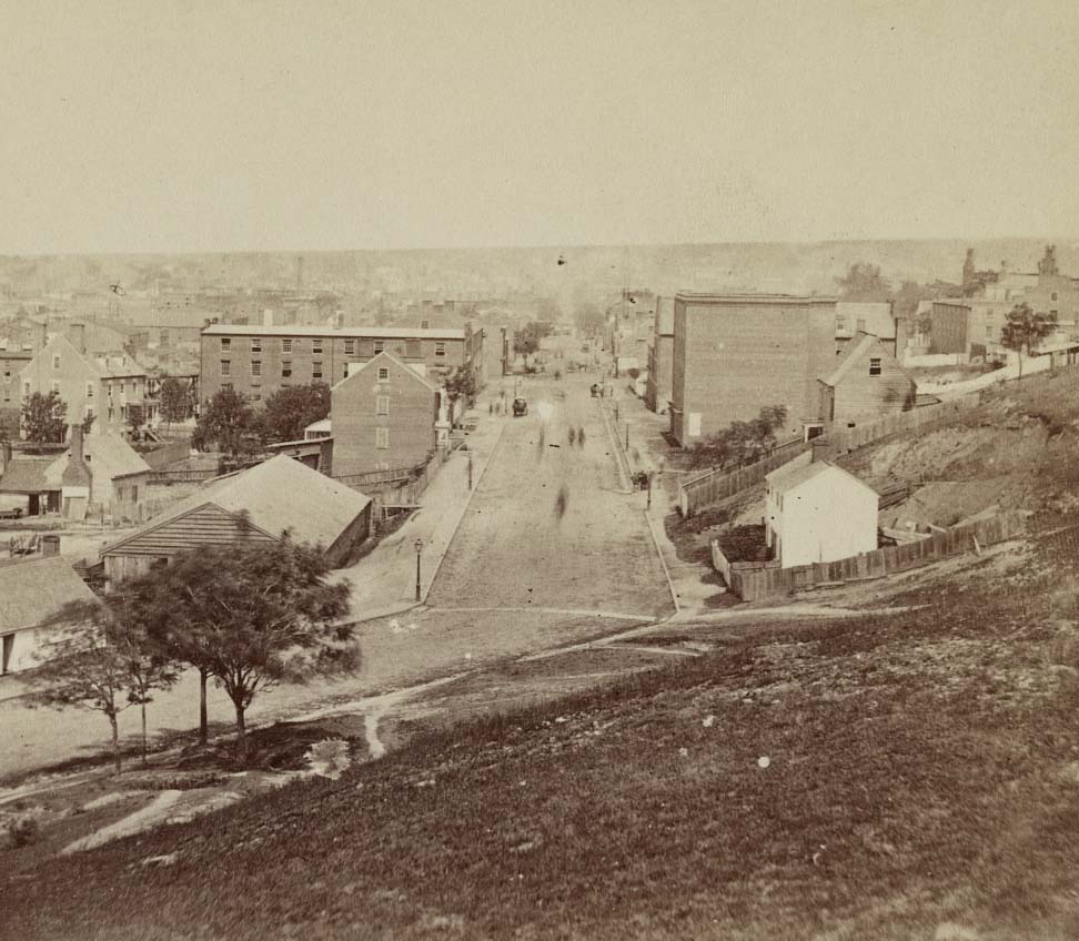 View from Libby Hill looking west on Main Street, 1860s