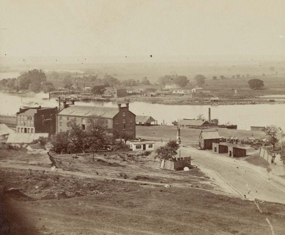 Rocketts and south side of James River from Libby Hill, 1863