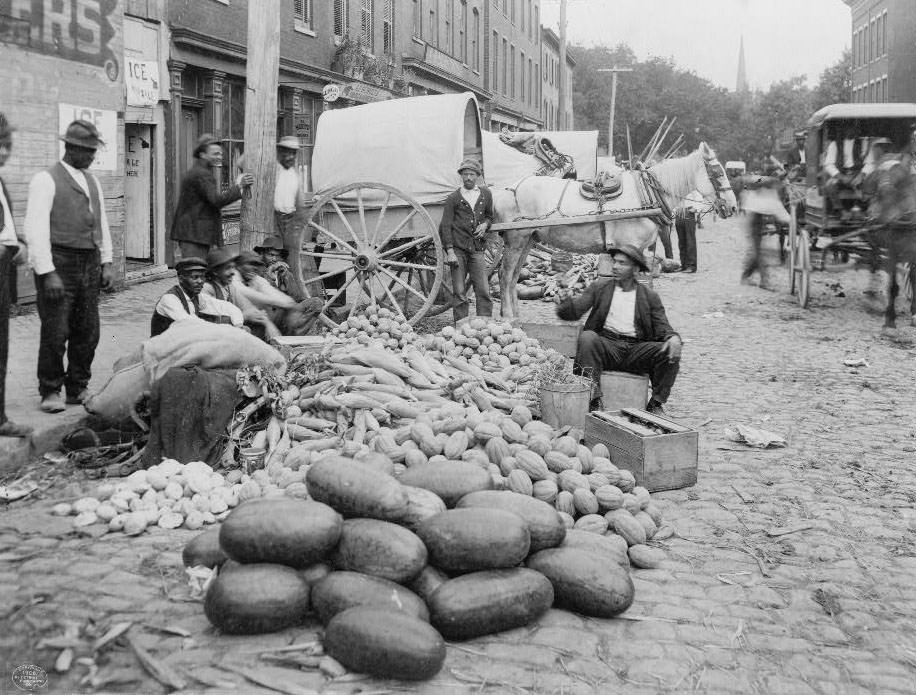 Sixth Street market, Richmond, 1908