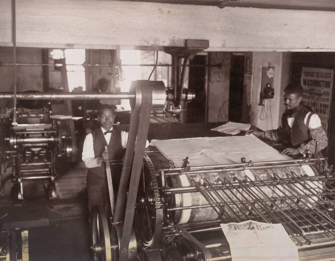 Press Room, Planet Newspaper, Richmond, Virginia, 1900