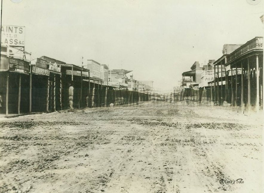 Street scene with businesses, 1868