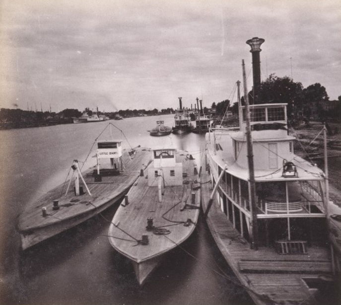 Sacramento River, from the Bridge at Sacramento City, 1860