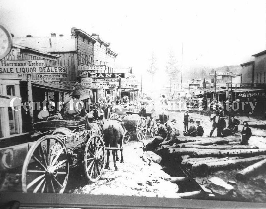 A mountain town street scene, 1865