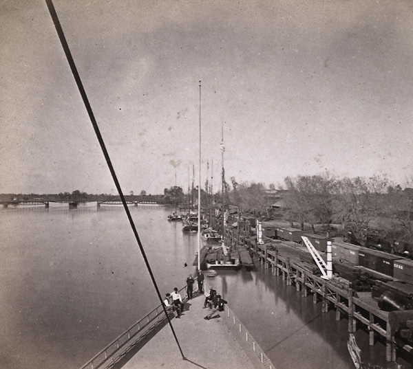 The Levee at Sacramento, From the deck of the Steamer Capitol, 1860s