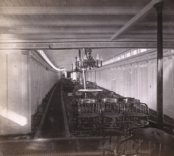 Cabin of the Sacramento River Steamer Capital, 1860s