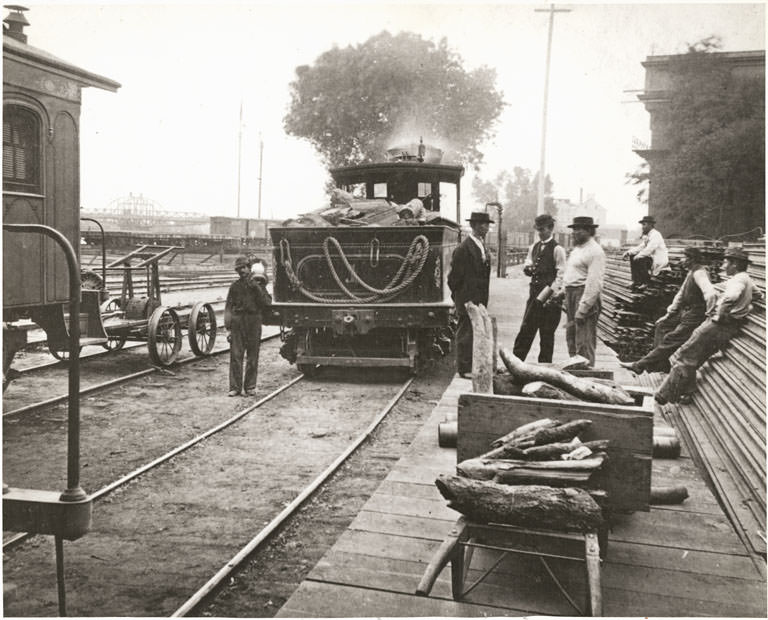 The Government Stanford" engine in Sacramento, 1864