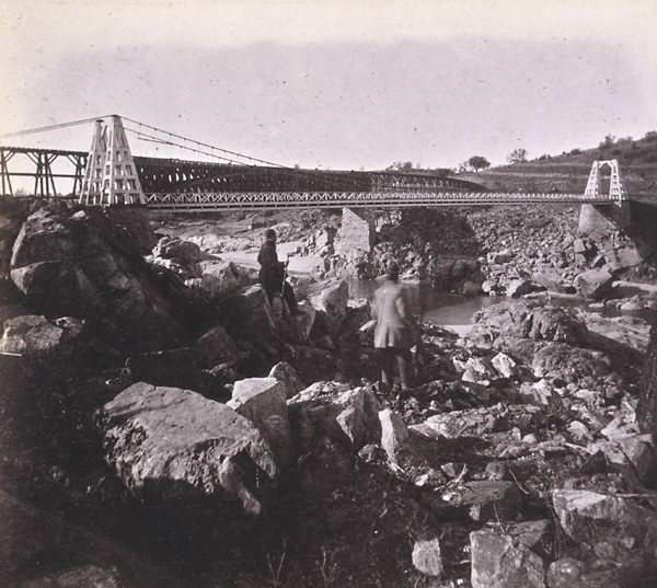 The Suspension and Railroad Bridge over the American River, at Folsom, Sacramento, 1860