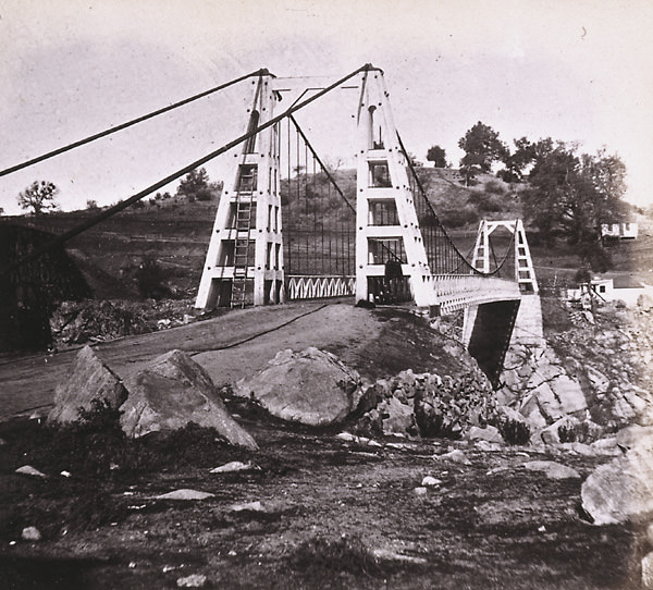 The Suspension Bridge at Folsom, Sacramento, 1860s