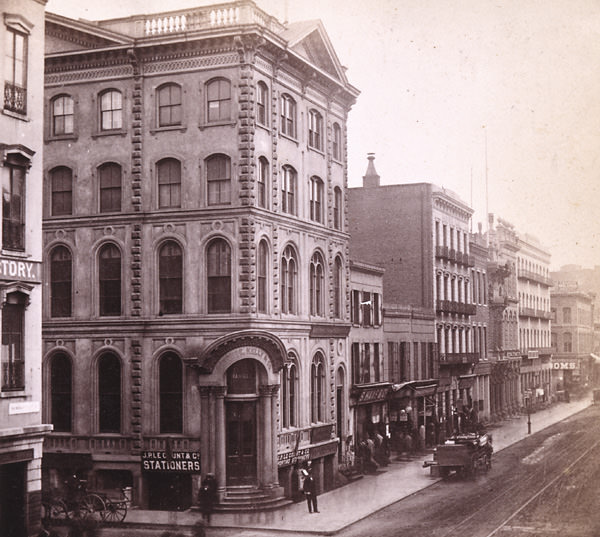 East side of Montgomery St., from Sacramento, 1869