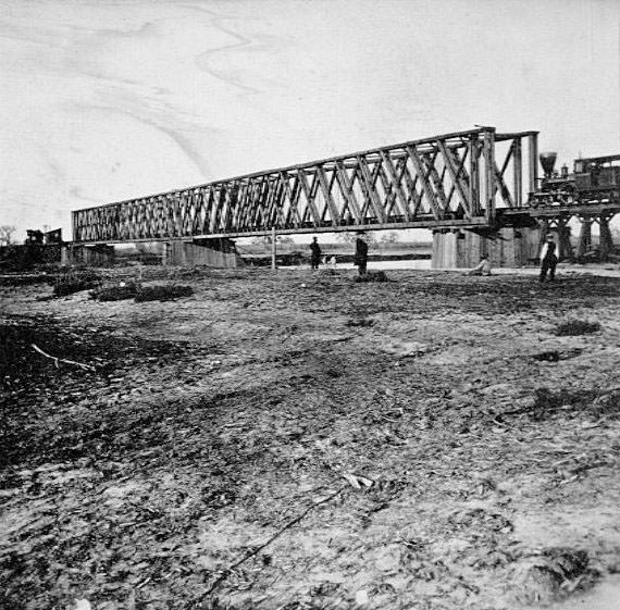 American River Bridge, 3 miles from Sacramento, 1860s