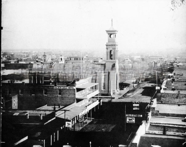 K Street, looking east from near 6th Street Sacramento, 1866