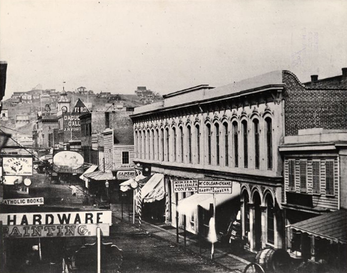 East side of Kearny Street, north of California Street, 1856