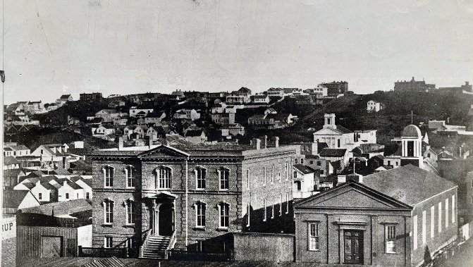 Orphan Asylum and St. Patrick's Church in 1856