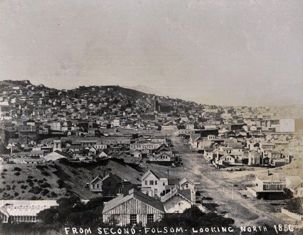 South of Market district from Second and Folsom streets, looking north, 1856