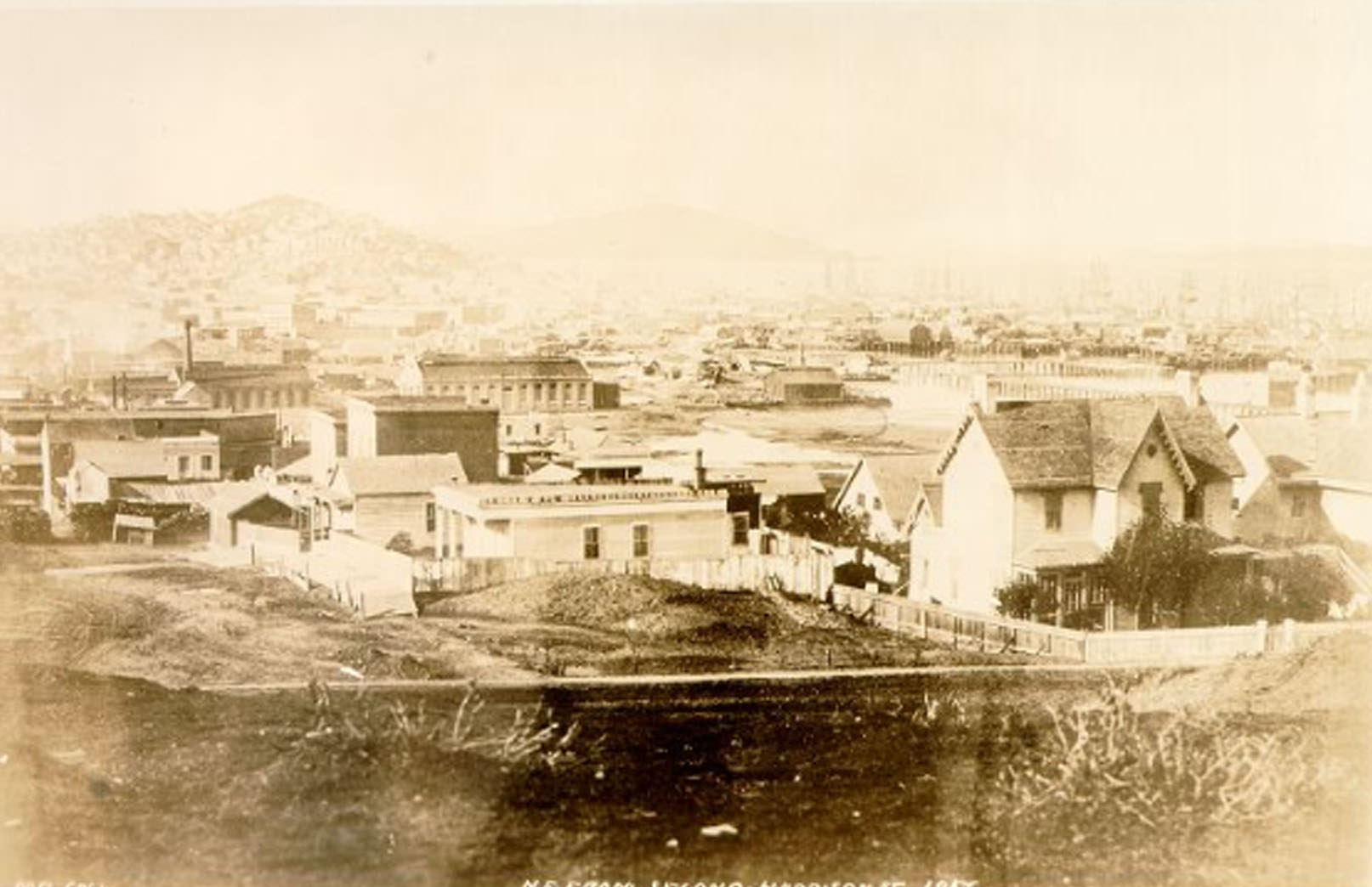 View of San Francisco looking northeast from Second and Harrison streets, 1856