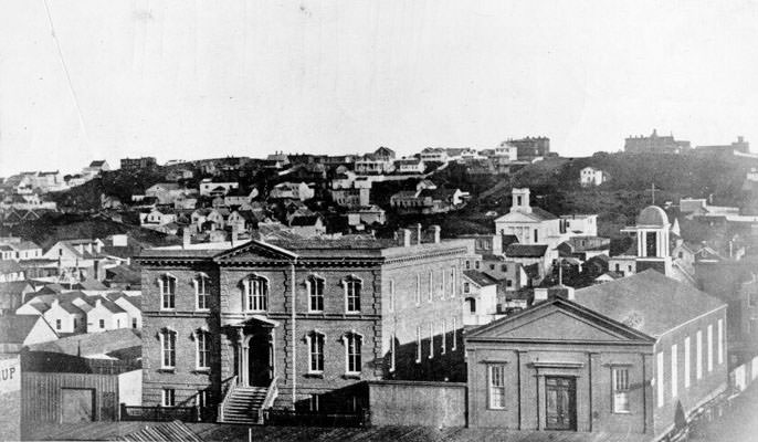 Orphan Asylum and St. Patrick's Church in 1856