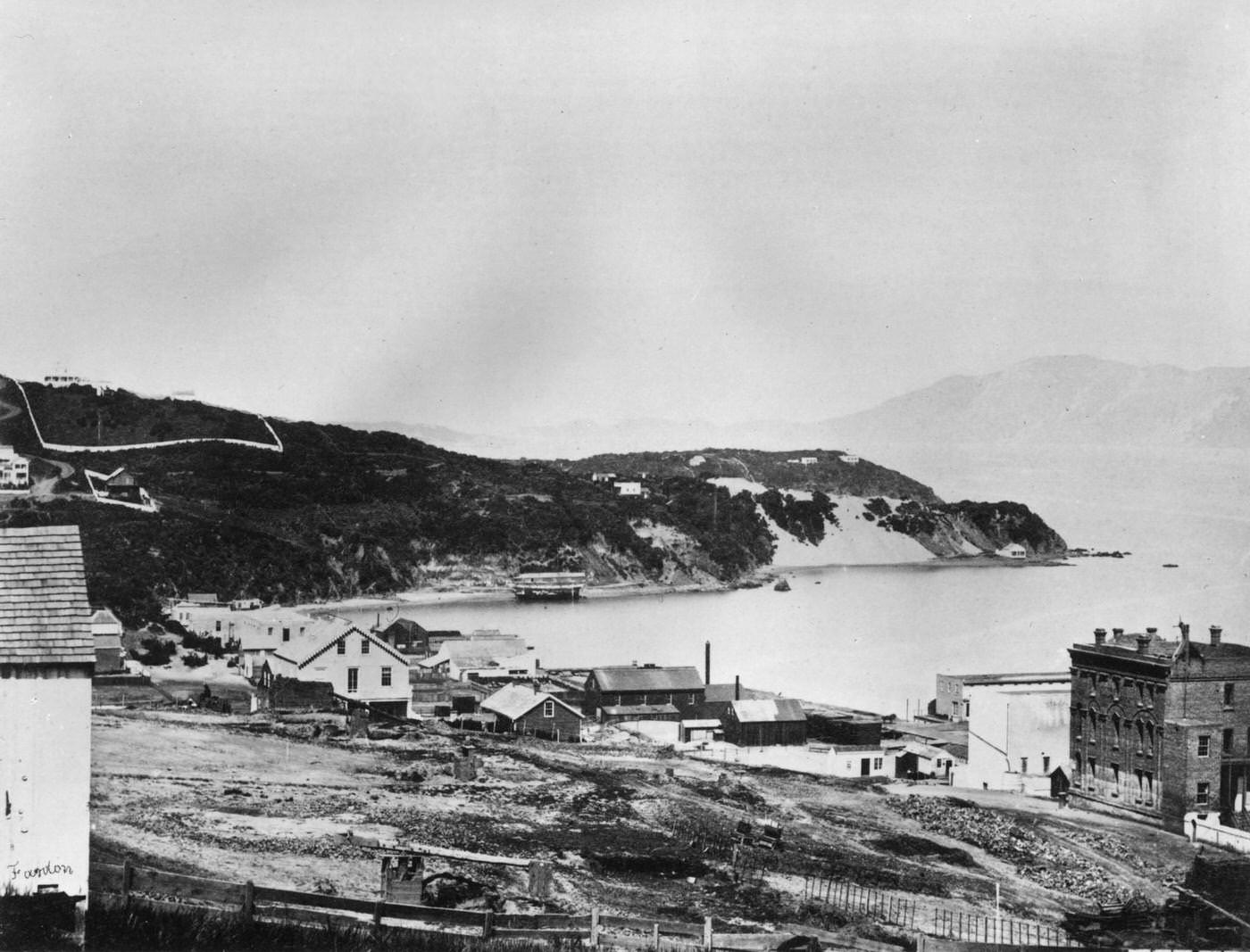 A view of North Beach and the San Francisco Bay from Telegraph Hill, San Francisco, 1855