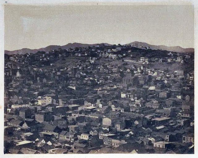 Russian Hill, as seen from Telegraph Hill, 1850s