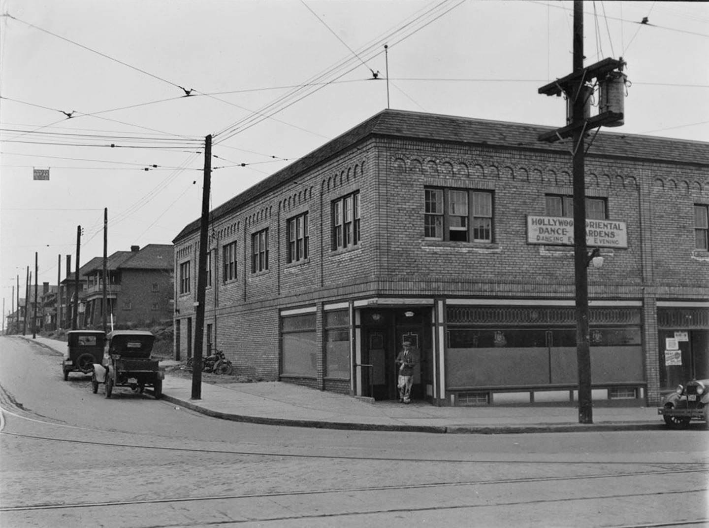 A customer emerges with their brown paper bag from the LCBO liquor store at Robina Ave. and St. Clair Ave. W., March 18, 1930.