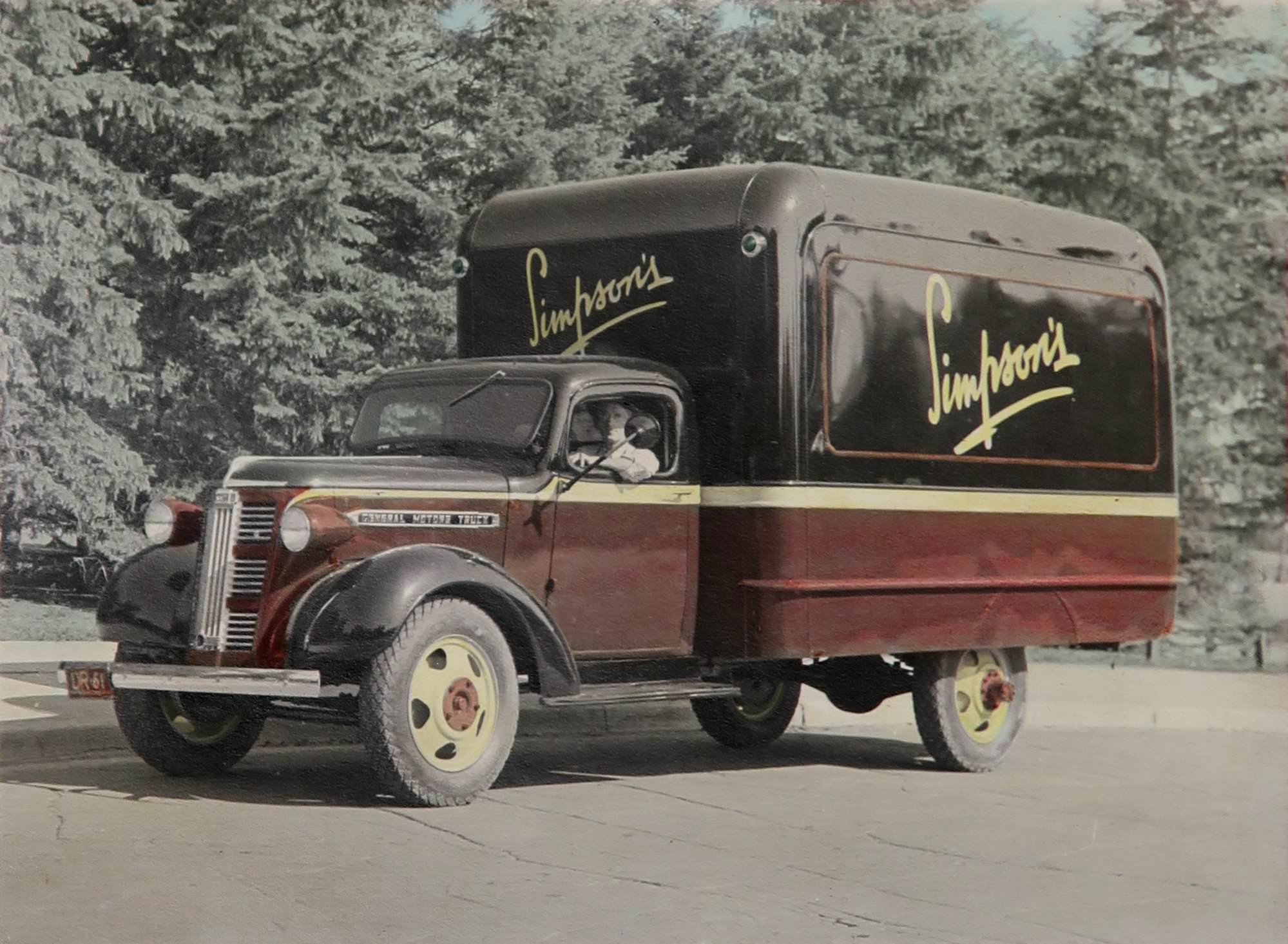 Simpson's department store delivery truck, 1930s.