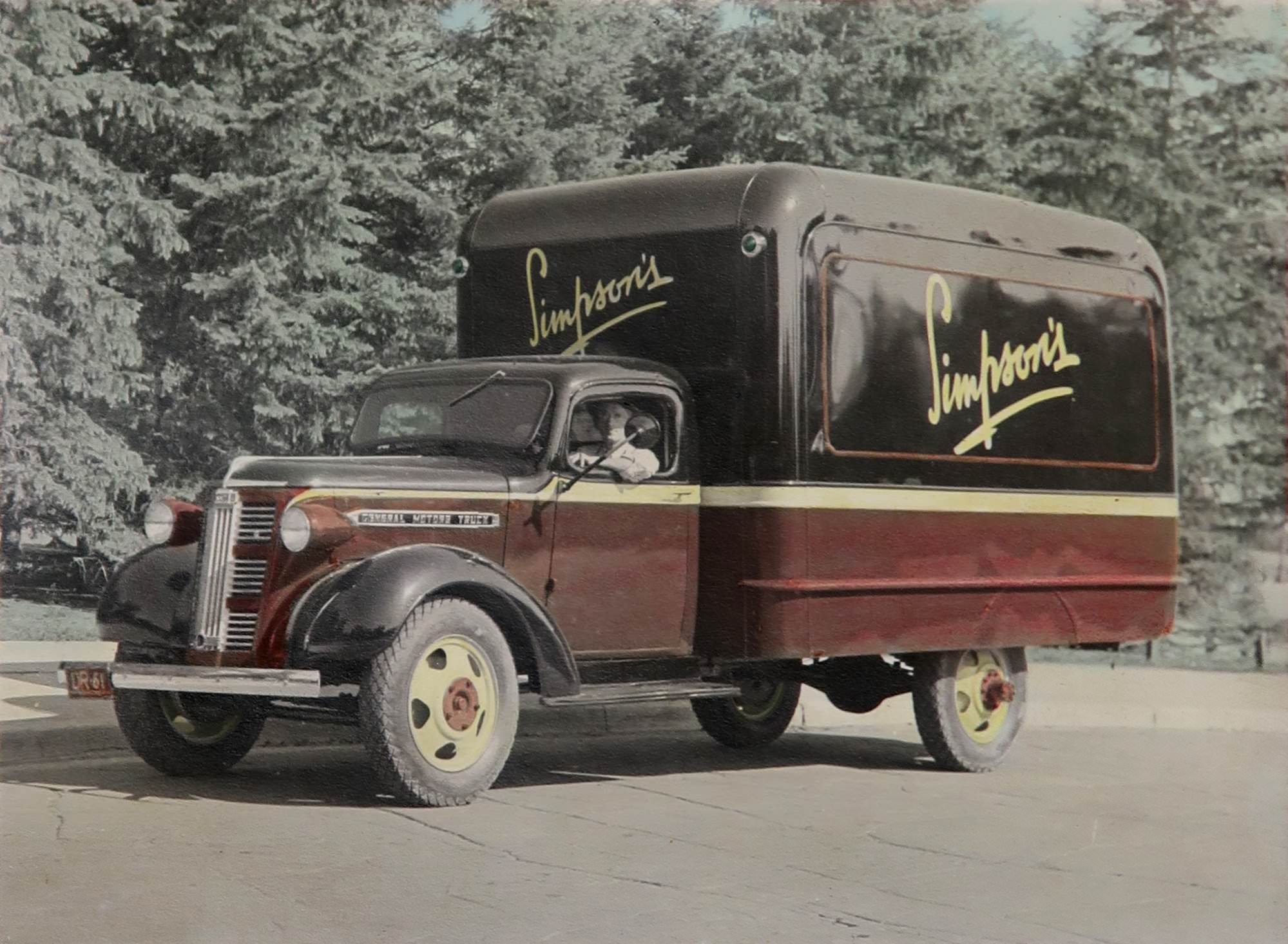 Simpson's department store delivery truck, 1930s.