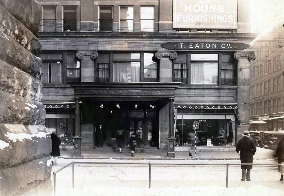 The T. Eaton Company Limited at the north-east corner of Queen Street West and James Street, 1930