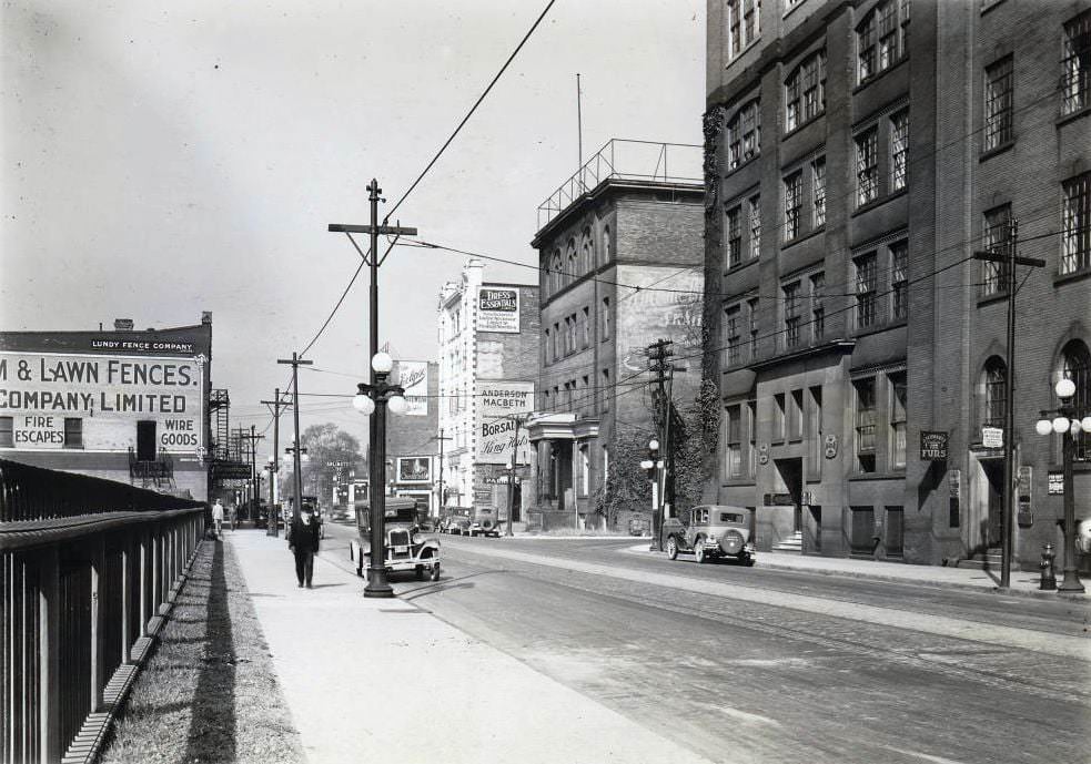 King Street West. View is looking west towards John Street from east of Duncan Street, 1930