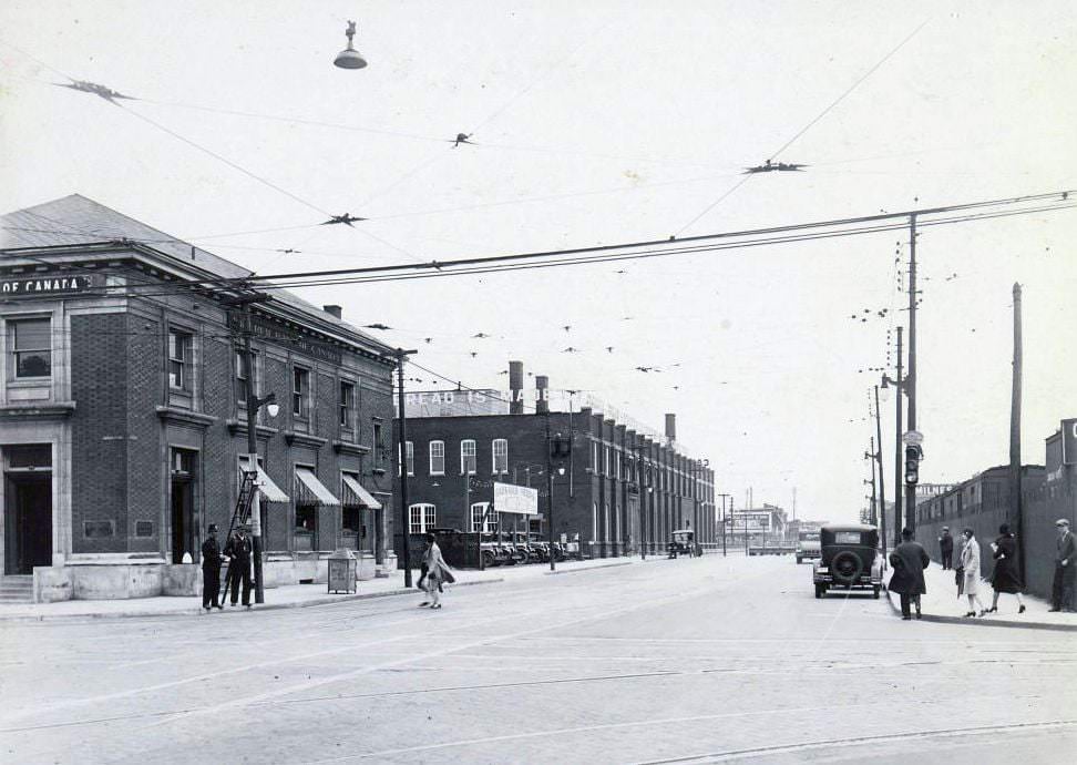 Canada Bread Company building, Bloor Street West, east of Dundas Street West. View is looking east on Bloor Street West, 1930