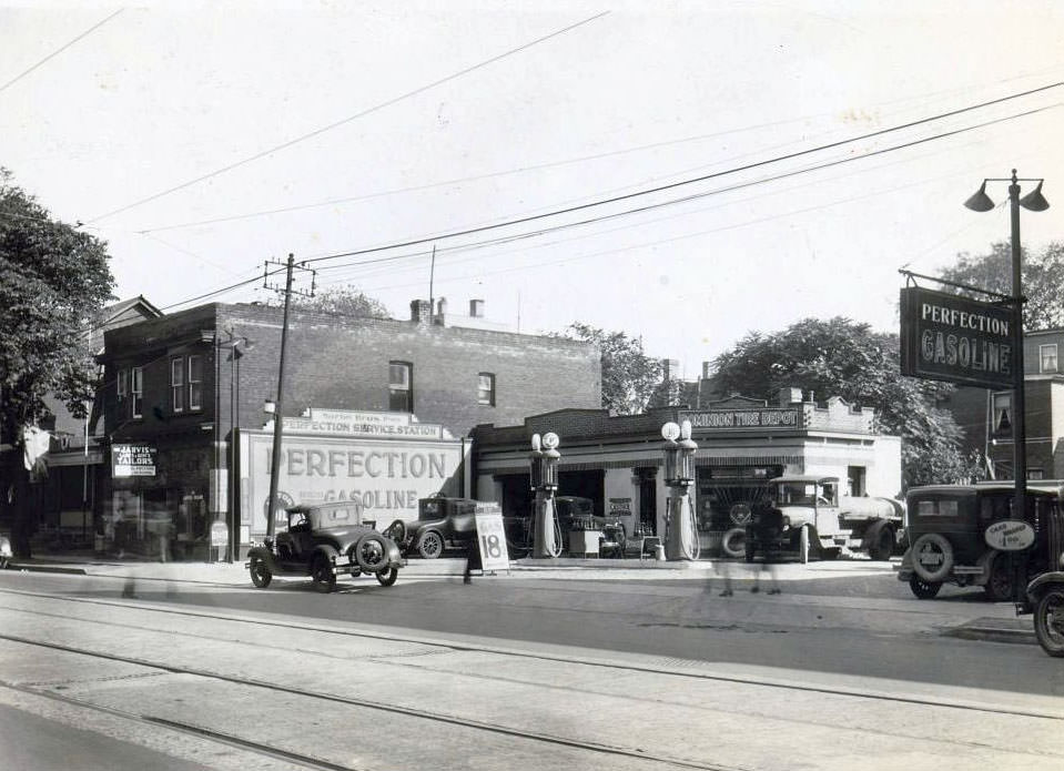 Perfection Gasoline service station, 69 Carlton Street, 1930