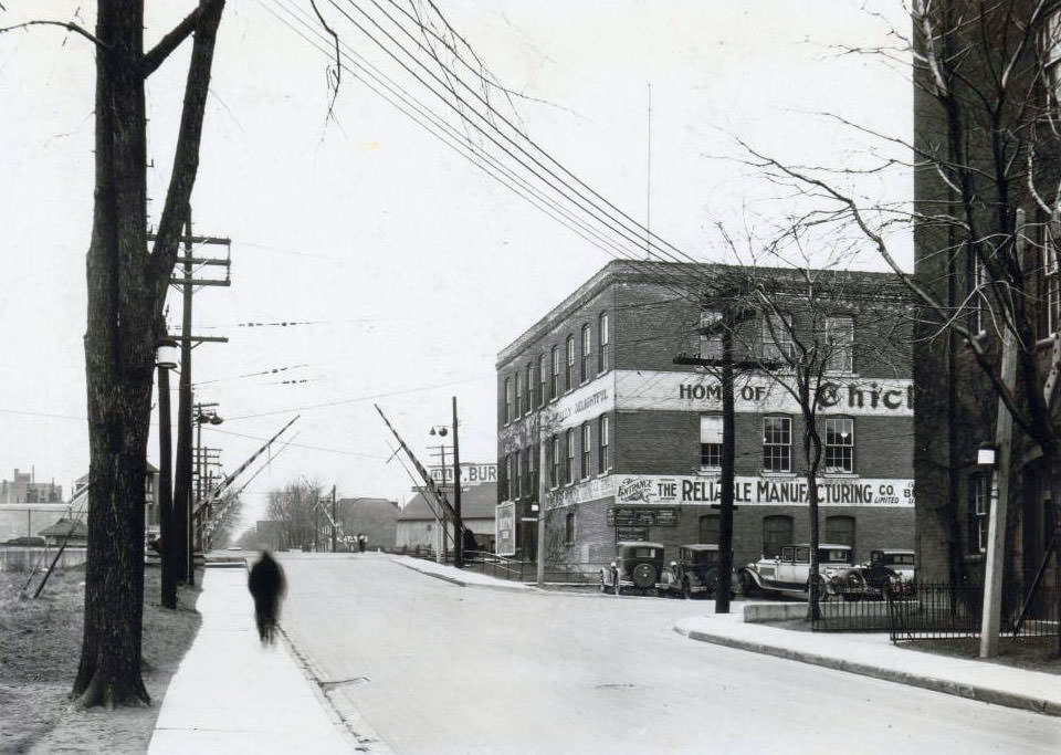 The Reliable Manufacturing Company Limited - Chiclets Chewing Gum, 1933. Logan Avenue and Dickens Street.
