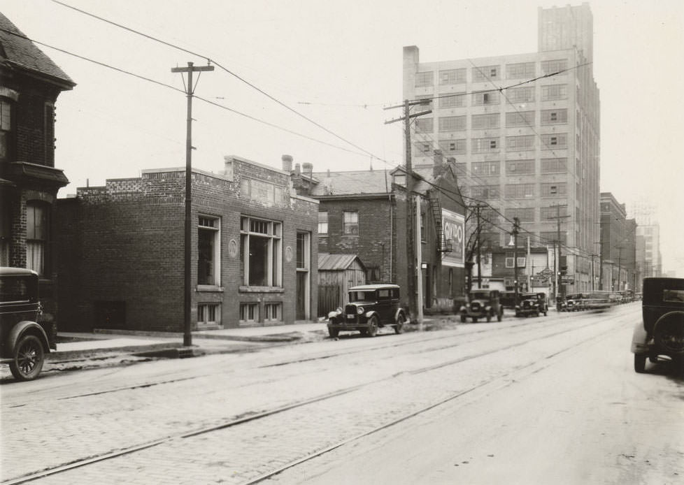 The Balfour building at the northeast corner of Spadina & Adelaide is the tallest building in this photo and is still there. View is looking southeast, 1933