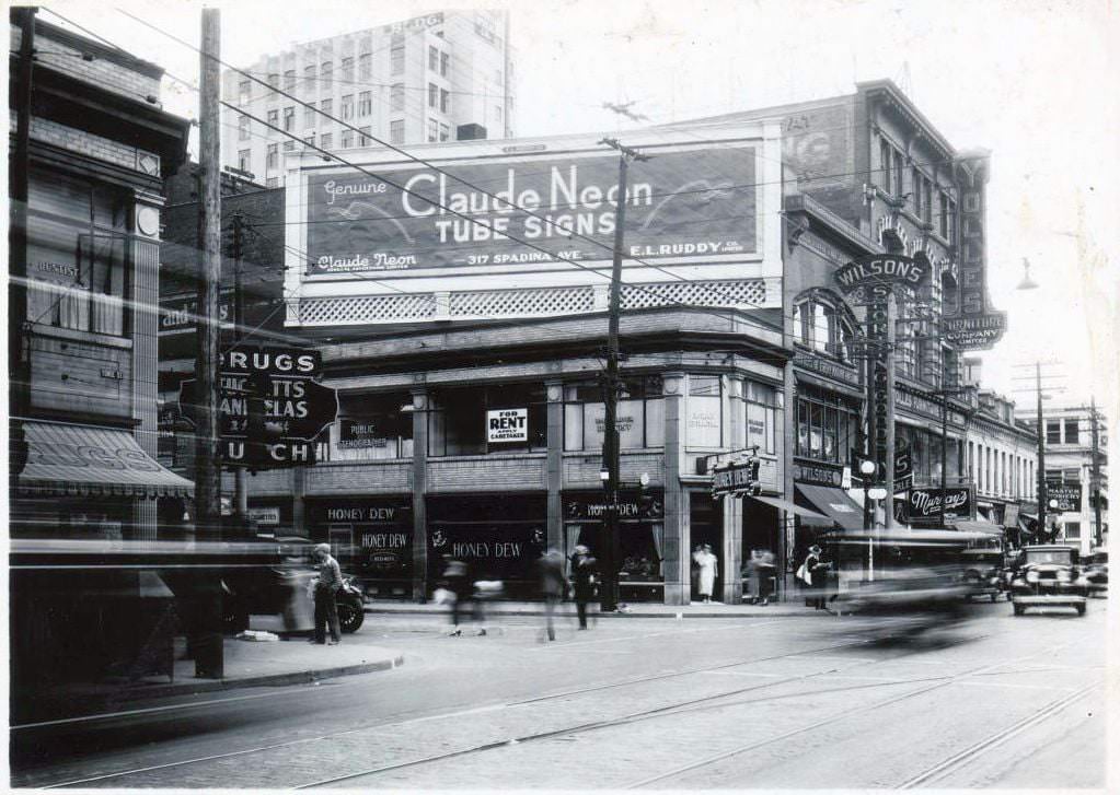 Yonge Street and Dundas Street East. View is looking south-east, 1934