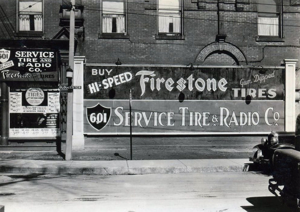 601 Yonge Street, at Gloucester Street, north-east corner facing Gloucester, 1933