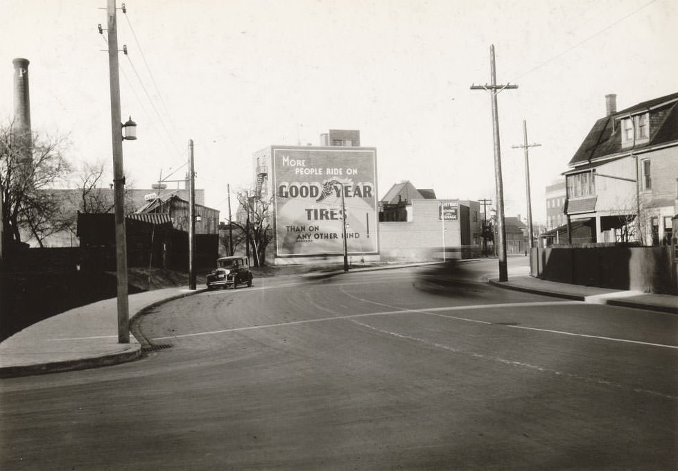 Church & Park looking northwest, 1933