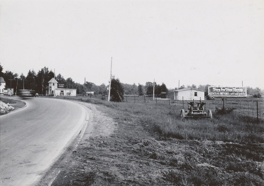 Clarke's Lunch Room, West Hill. Was located on the south side of Kingston Road at Beechgrove Drive in Scarborough, 1936.