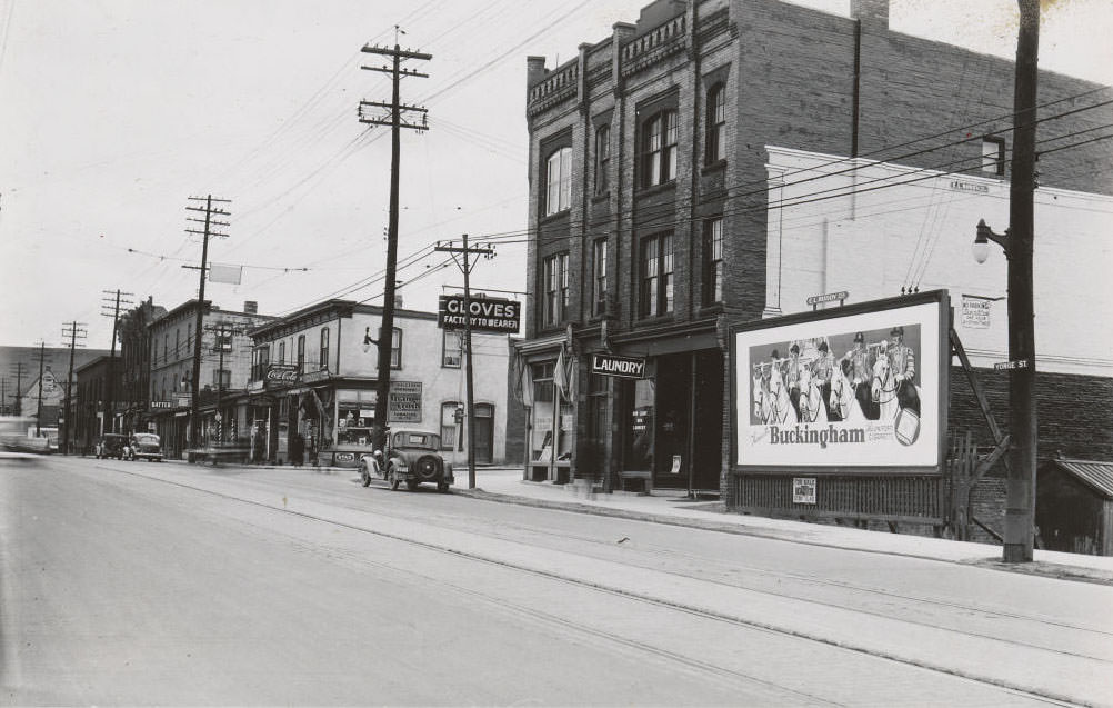 Yonge Street, north of Frichot Avenue looking south-west, 1936