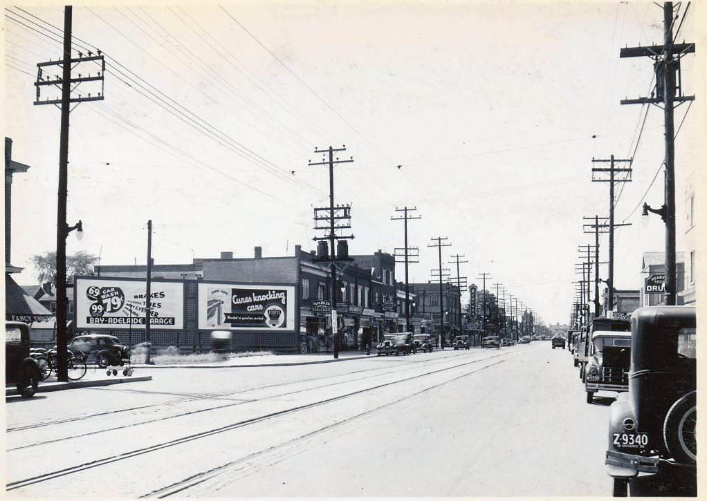 Yonge Street and Snowdon Avenue looking south-east, 1936