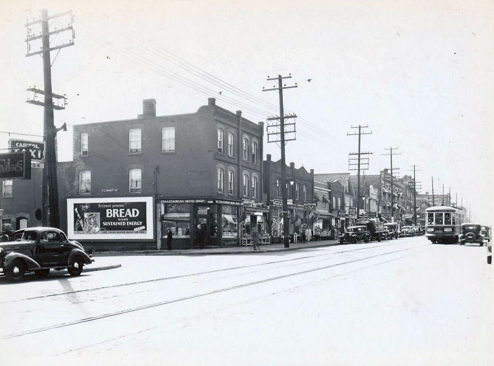 Yonge Street and Keewatin Avenue looking south-east, 1936