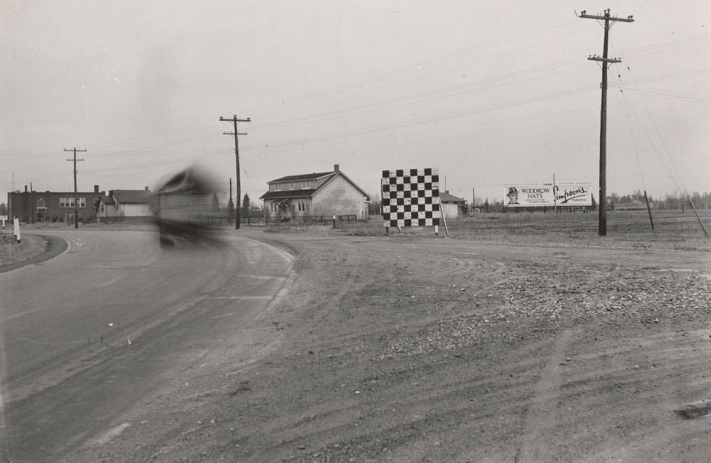 View is looking northwest from 'new' Kingston Rd, 1936