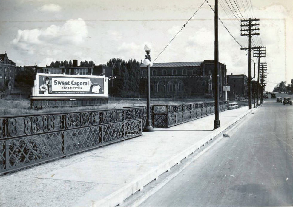 St. Clair West Station, looking E to Holy Rosary, 1937