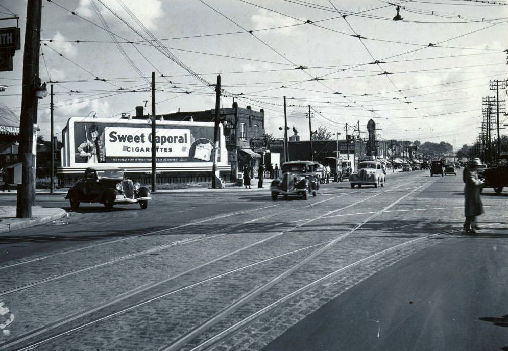 St. Clair Avenue West and Old Weston Road. View is looking north-east, 1937