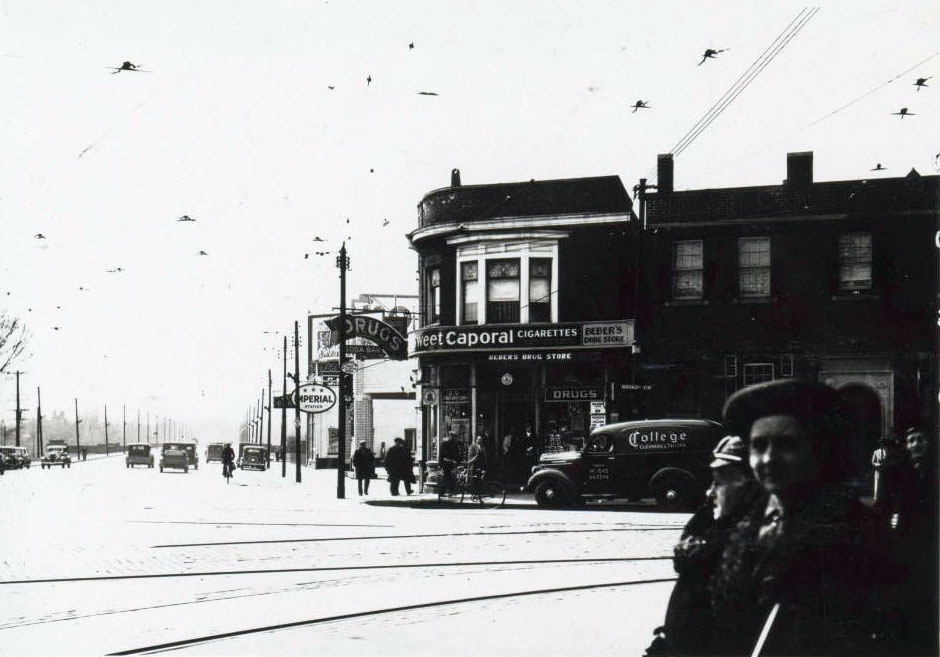 Broadview & Danforth facing west, 1938