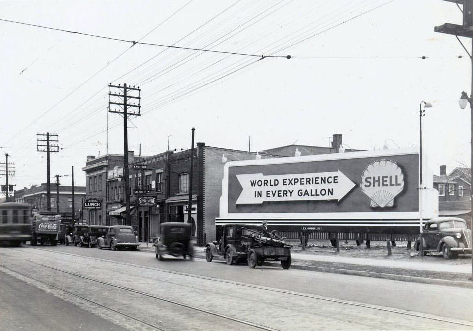 Looking northwest towards Coxwell & Danforth, 1938