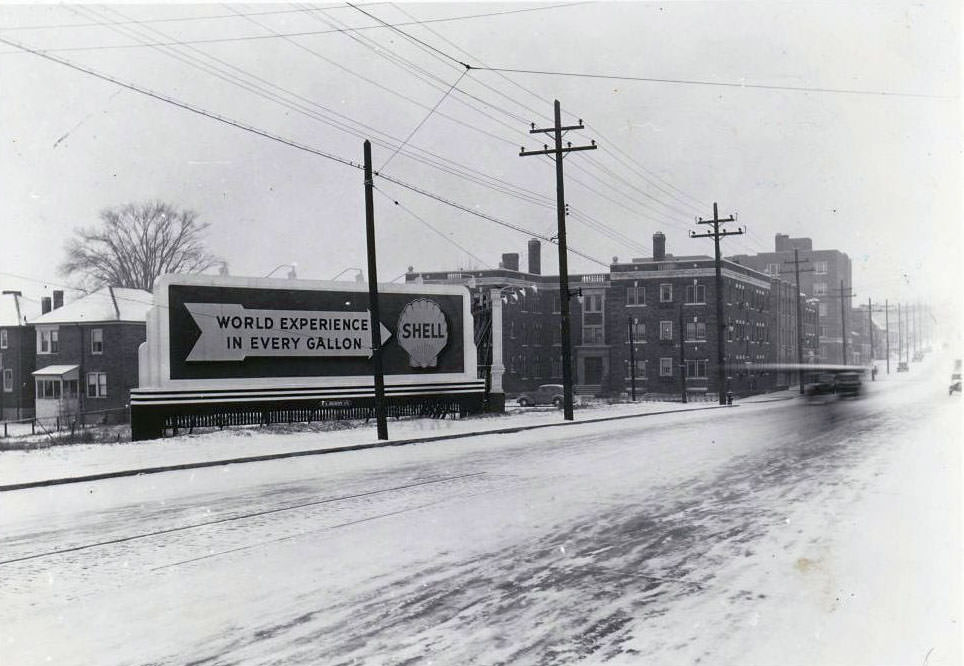 Eglinton & Henning looking southwest, 1938