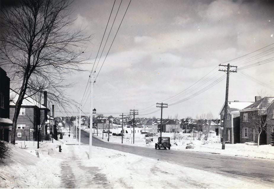 Avenue Road looking north towards Oxton, 1937