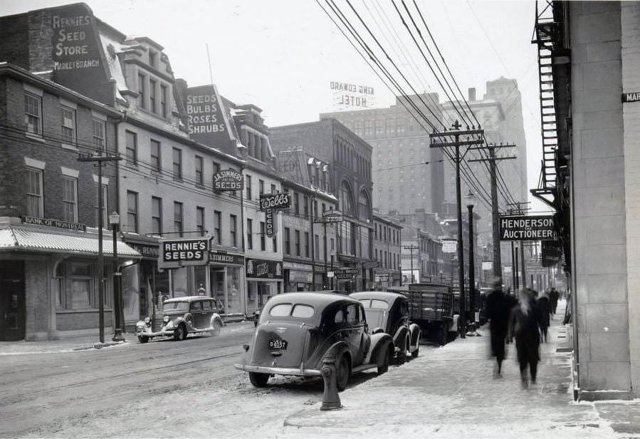 King Street East looking west towards the King Edward Hotel, 1939